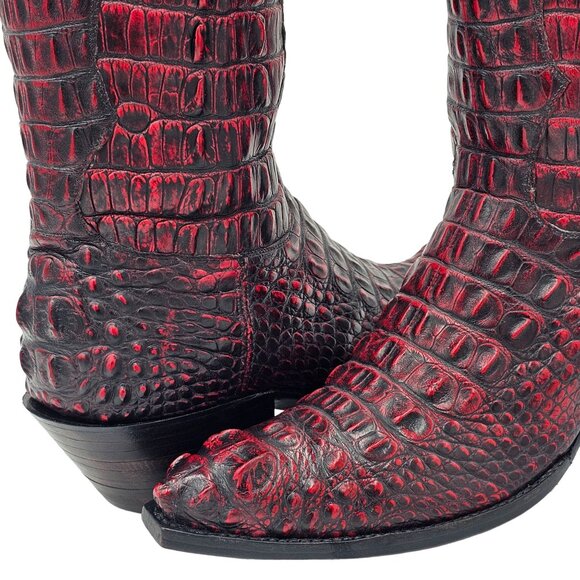Tres Outlaws Black Cherry Hornback Alligator 11.5 Cowboy Western Boots $7500MSRP - Picture 6 of 16
